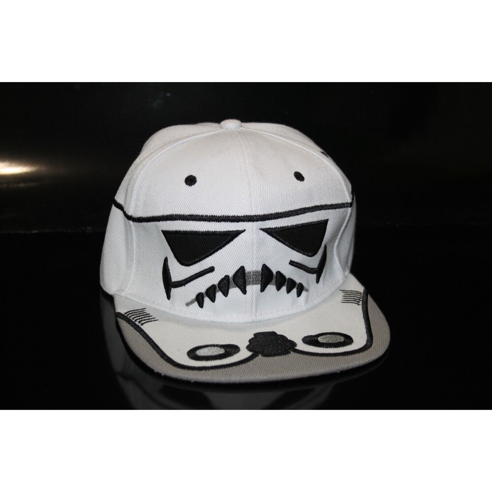Star Wars Disney Storm Trooper Helmet Design Snapback Cap Hat White Black Adult